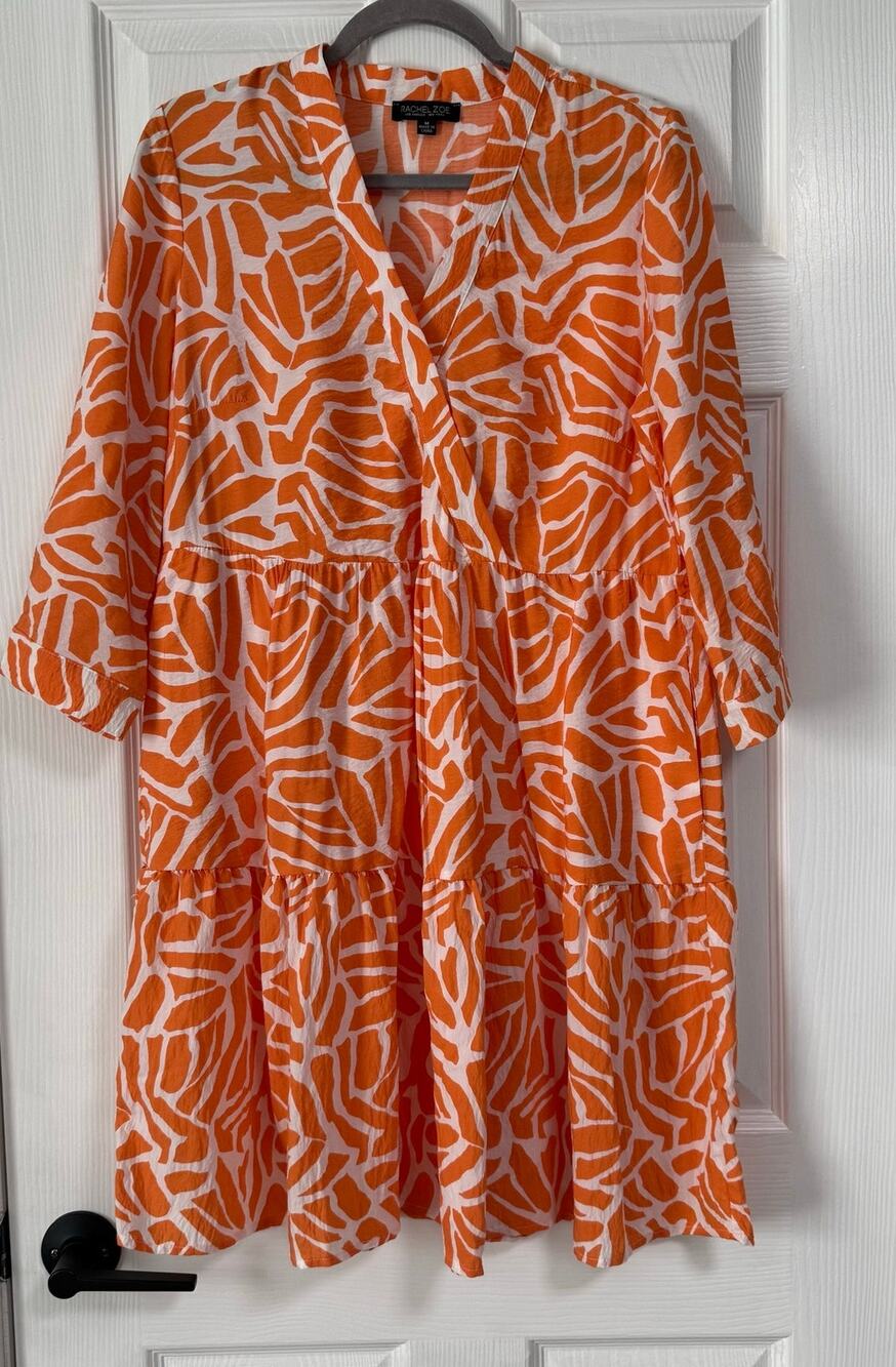 Rachel Zoe Women's Surplice Tiered With Pockets Dress Size Medium